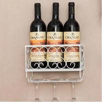 1 Pcs Wine Rack Cup Glass Holder Display Bar Shelf Wall Mounted Bottle Champagne Glass Hanger Holder Bar Organizer For Kitchen 25cm White gray