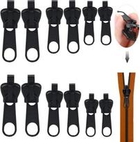 Curseur de fermeture éclair - Universel - 12 Pcs - 3 tailles - Noir - Réparation facile