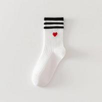 Women Parallel Bar Socks Fashionable Versatile Cartoon Love Socks Soft and Comfortable Casual and Breathable Socks One Size balta