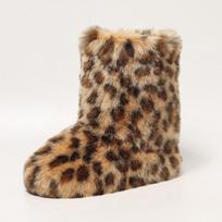 Moterų pliušiniai dirbtinio kailio batai švelnūs pūkuoti iki pusės blauzdos sniego batai žieminiai zomšiniai šilti su kailiu viduje ankle boots batai moterims kasdieniai ankle boots batai 36 leopardas