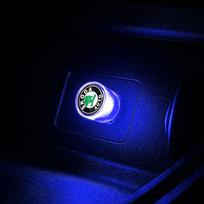 1 vnt. USB automobilio LED šviesa Automobilio interjero atmosferos šviesa Automobilio emblemos stilius Skoda Octavia Superb Rapid Kodiaq Karoq Fabia Kamiq Roomster Citigo blue