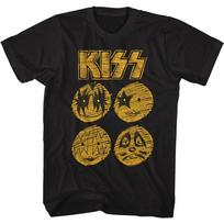 Kiss Band Sketch Black Rock and Roll Music Band Shirt S brown