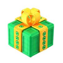 3D Printed Annoying Gift Box with Screws Christmas Puzzle Present Box Prank I yellow