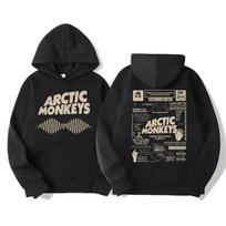 Retro roko Arctic Monkeys muzikos albumas Grafiniai gobtuvai Vyriški vintažinis negabaritinis Hip Hop Hoodie Punk megztinis Tour Dvipusis S gray
