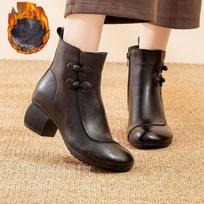 Universalūs fliso moteriški batai rudeniui ir žiemai, šilti ir retro stiliaus ankle boots moterims 40 ruda