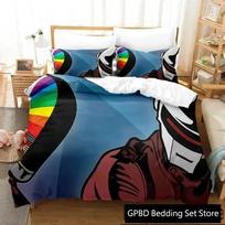 Luxury New 3D Print Daft Punk Bedding Set Duvet Cover Bed Set Quilt Cover Pillowcase king Queen Size Boys Adult Bedding Set 70x133cm 2pcs gray