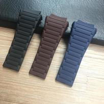 MERJUST 33 mm minkštos silikoninės guminės laikrodžio apyrankės PU diržas, skirtas Porsche dirželio dizaino mėlynai juodai rudai laikrodžio apyrankei 6620 mėlyna