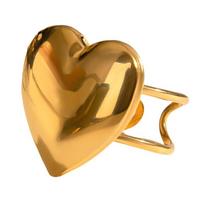Heart Photo Locket Rings Fashionable Women Rings Adjustable Open Rings Stainless Steel Finger Jewelry for Any Occasion 1 brown