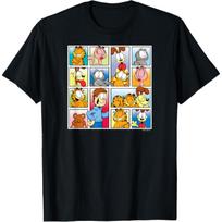 Garfield - Jon, Odie, Arlene, Nermal Friends Grid T-Shirt(1) S juoda