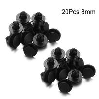 20Pcs Plastic 8mm 10mm Hole Bumper Fastener Push Pin Retainer Rivets 20Pcs 8mm black