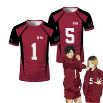 Anime Haikyuu Nekoma Jersey Uniform T-shirt Kozume Tetsurou Kuroo Cosplay Costume High School Volleyball Club Men Sportswear Tee S