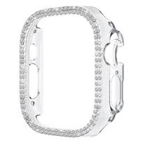 Diamond Cover For Apple watch Case Ultra/Ultra 2 49mm Accessories Protector Diamond Hard PC Bumper Frame iWatch protective Cases 49mm Ultra 1 2 white