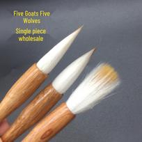 Five Goats & Wolves Mixed Hair Medium Calligraphy Brush for Practice & Class Use white