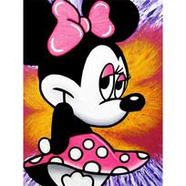 Disney Minnie Mouse Diamond Painting, Hand-painted Illustration 5D DIY Diamond Painting and Embroidery Set Round Square Diamond Art Mosaic Home Decor Round 20x30cm orange