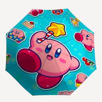 1pc Kawaii Kirby Automatic Open/close Folding Portable Umbrella with 8-Rib Structure for Women/Men, All-Season Use  a0901147 blue