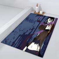 Shoujo Door Mat Bedside Entrance Bath Floor Manga Decoration Corridor Door Mat Carpet Living N-NaNa Room Balcony 40cm x 60cm blue