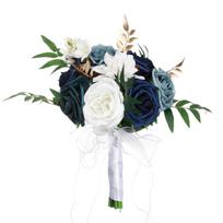 Nuotakos puokštė vestuvėms Dirbtinė šilko rožių gėlė Nuotaka Mariage puokštė Romantiška vestuvių gėlė Vestuvių puošmena black
