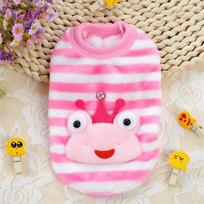 Warm Fleece Rabbit Guinea Pig Clothes Cute Print Pet Sweater for Small Little Animals Bunny Chinchilla Hamster Pullovers Costume (as the picture,3XS-advise 0.2-0.4kg) pink