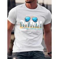 Men's T-shirt,Men's Sports T-shirt, Micro-stretch Fabric, Printed T-shirt, Regular Fit, Micro-stretch Clothing, Pattern T-shirt, Summer T-shirt S