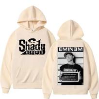Rapper Eminem Double Sided Print Hoodie Men Women Hip Hop Vintage Oversized Hoodies Trend Fashion Hooded Sweatshirts Streetwear S chaki