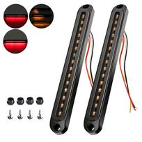 2PCS 10inch LED Trailer Tail Light Bar Brake Stop Turn Signal Light Sequential Strobe Strip Lamp Smoked Lens Pickup Truck RV UTV 2pcs