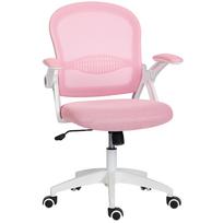 Ergonomiška ir reguliuojama biuro kėdė su tinklelio atlošu ir paminkštinta sėdyne, 65,5x61,5x88-97,5 cm, rožinė 65.5 x 61.5 x 97.5 cm rožinė