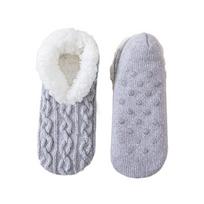 Anti-slip Thicken Plush Socks Coral Fleece Sleeping Socks Simple Winter Floor Socks  Girls pilka