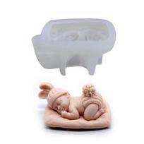 Accessories Cute Sleeping Baby Shape Baby Silicone Mold Newborn Mold Sugar Mold Chocolate Mold gray
