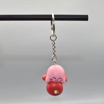 Anime Super Cute Kawaii Kirby Figures Keychain Toy Portable Pendant Handmade Room Decoration Popular Birthday Gifts gray