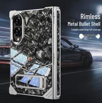Samsung Z Fold8 Push Case - Frameless, Metal, Marble Texture with Middle Hinge Samsung Z Fold8 gray