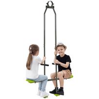 Vaikiškas sūpynių komplektas veidas į veidą, plieninis ir plastikinis, sūpynėms - 3–6 metų amžiaus, 97,5 x 23 x 170 cm, žalias