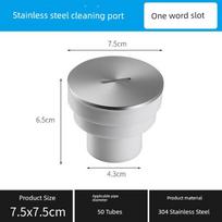 Thickened 304 Stainless Steel Cleaning Access Point for Floor Drain, Floor Cleaning Outlet, Balcony Kitchen Drain Pipe Inspection Port Round 7.5cm / Suitable for 50 Tubes gray