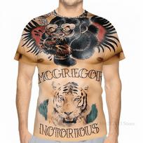 Visas atspausdintas Conor McGregor tatuiruotės ant krūtinės ir pilvo vyriški marškinėliai moteriška mada mergaitės marškinėliai berniuko viršutiniai drabužiai marškinėliai M black