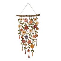 Boho nėrimo gėlių sienos dekoracija Rankų darbo medvilnės makramė gėlių dekoras | Kaskadinės gėlės Sodybos stiliaus Miegamojo   Svetainės Dekoracija vakarėliui brown