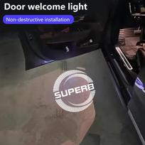 2PCS For Skoda Superb 2 MK2 Superb 3 2009-2024 LED Car Door Logo Projector Lamp Courtesy Lamp Ghost Shadow Lamp Welcome Lights 2PCS