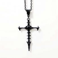 Retro Gothic Dark Skull Cross Necklace: Versatile Choker & Clavicle Chain Pendant