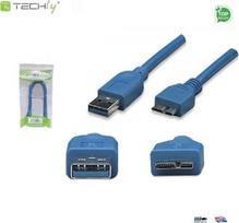 Techly Usb 3.0 A į Micro B kabelis, 2m, mėlynas