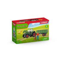 Traktorius su priekaba Farm World Schleich, žalias