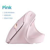 UGREEN Ergonomic Mouse Wireless Bluetooth Vertical Mouse Vertical Grip Stereoscopic Mouse Light Sound Office Mouse rožinė
