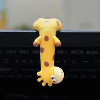 Guminė Žirafos Ornamentas Griovelis Įklijuojamos Žirafos Figūrėlės Animacinio Filmo Žirafos Modelis Automobilio Dekoracija Kompiuterio Ekrano Dekoracija yellow