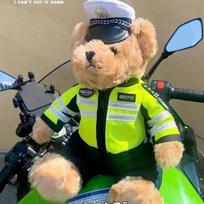 Internet celebrity traffic police bear doll police bear teddy bear doll SWAT fire bear promotional activities souvenir 35cm beige