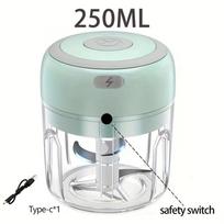 250ML Elektrinis česnakų smulkintuvas USB įkrovimas Nešiojamas Mini maisto smulkintuvas Daržovių smulkintuvas Mažas maisto procesorius 250ML