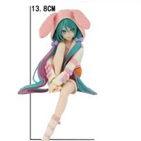 NAUJA Anime figūrėlė 15CM HATSUNE MIKU Makaronų kamštukas Figūrėlė Triušio ausies pižama Modelis Žaislas Lėlė Veiksmo figūrėlė Kolekcija Dovana PVC beige