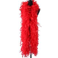 DIY 90-130g Two-Tone Natural Turkey Feather Boa Garment Trim Fabric Luxury Fashion Scarf Premium Wedding Party Decoration Accessorie 90 Grams raudona