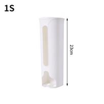 Virtuvės plastikinių maišelių laikiklis. white
