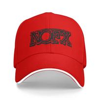 Nofx American Rock Band Logo Sun Baseball Cap  Summer Casual Trucker Hat For FeUnisex Unisex Kpop Rock Baseball Caps One Size red