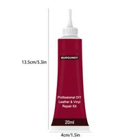 20ml Advanced Leather Repair Gel Leather Holes Complementary Color Repair Paste Car Repair Cream Agent Car Accessries vyno raudonos spalvos