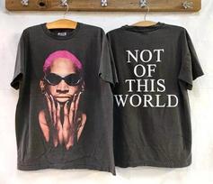 Vintage Dennis Rodman Shirt, Retro 2 Side Reprint Men Women   Unisex T-Shirt XL gray