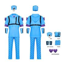 Jojos Bizarre Adventure Jonathan Joestar Cosplay Costume With Printed Fabric For Halloween Party Jonathan Joestar,Adult M blue