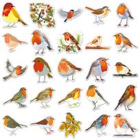 1050Pcs Cartoon Animal Robin Bird Sticker Cute Funny Doodle Decorative Water Cup Guitar Scrapbook Bike Decal Kids Toy Gift gray